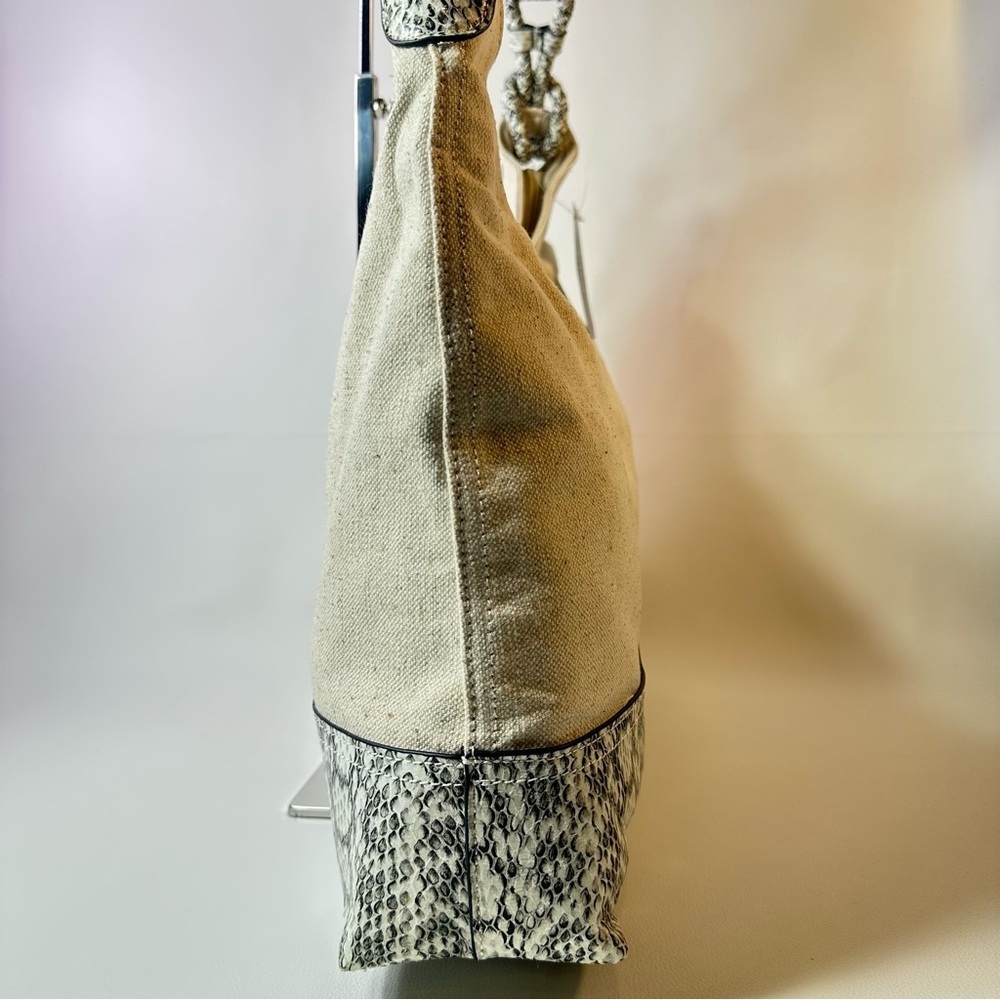 NEW Women’s Alfani Hillary Linen/Snake Canvas Hobo Shoulder Bag - Picture 9 of 13
